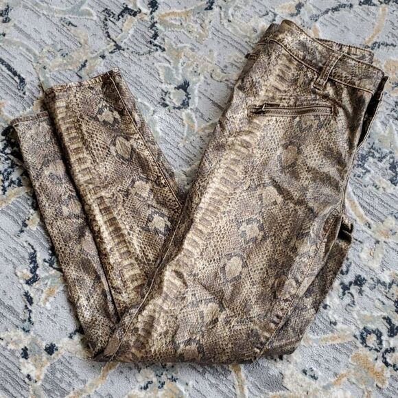 BDB DAVID BRITTON Snakeprint Jeggings - Size 27 - Picture 1 of 9
